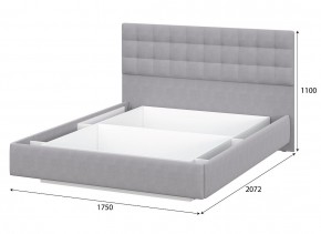 Кровать двойная №2 (универсальная 1.6х2.0) Серия 2 + основание (Белый/Серый ткань/Квадро Серый ткань) в Заводоуковске - zavodoukovsk.mebel24.online | фото 2