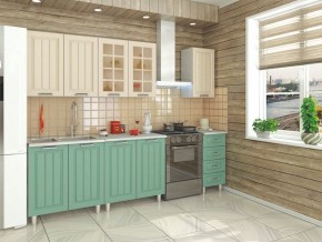 Кухня модульная Луксор бирюза-кремовый в Заводоуковске - zavodoukovsk.mebel24.online | фото