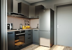 Кухня угловая Антрацит 2200х1000 (Стол. 38мм) в Заводоуковске - zavodoukovsk.mebel24.online | фото 1