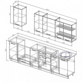 Кухонный гарнитур Антрацит 2800 (Стол. 38мм) в Заводоуковске - zavodoukovsk.mebel24.online | фото 3