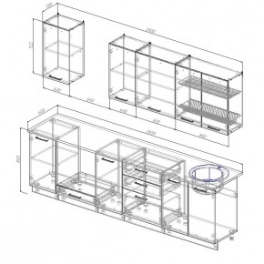 Кухонный гарнитур Графика 2800 (Стол. 38мм) в Заводоуковске - zavodoukovsk.mebel24.online | фото 2