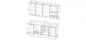 Кухонный гарнитур Смоки 2200 h950 (Стол. 26мм) в Заводоуковске - zavodoukovsk.mebel24.online | фото 2