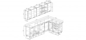 Кухонный гарнитур угловой Санторини 2600*1600 (Стол. 38мм) в Заводоуковске - zavodoukovsk.mebel24.online | фото 2