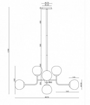 Люстра на штанге Maytoni Erich MOD221-PL-08-N в Заводоуковске - zavodoukovsk.mebel24.online | фото 3
