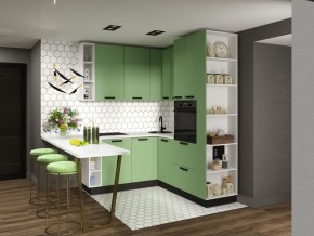 Модульная кухня Осло карбон мята в Заводоуковске - zavodoukovsk.mebel24.online | фото 1