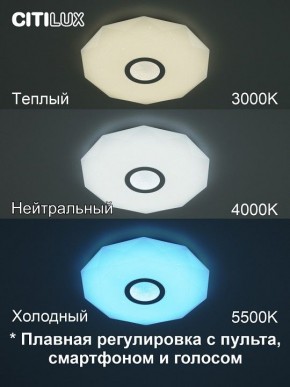 Накладной светильник Citilux Диамант Смарт CL713A30G в Заводоуковске - zavodoukovsk.mebel24.online | фото 4