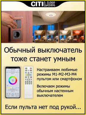 Накладной светильник Citilux Диамант Смарт CL713A30G в Заводоуковске - zavodoukovsk.mebel24.online | фото 6