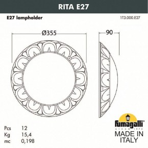 Накладной светильник Fumagalli Rita 1T3.000.000.AYE27 в Заводоуковске - zavodoukovsk.mebel24.online | фото 2