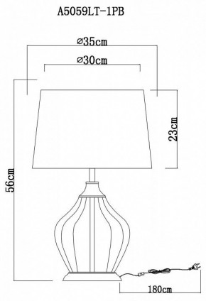 Настольная лампа декоративная Arte Lamp Baymont A5059LT-1PB в Заводоуковске - zavodoukovsk.mebel24.online | фото 3