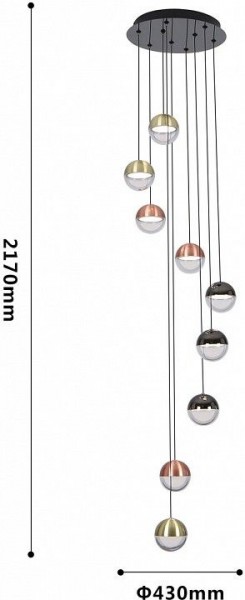 Подвесная люстра Favourite Luna 4371-9P в Заводоуковске - zavodoukovsk.mebel24.online | фото 5