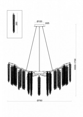Подвесная люстра Freya Mineral FR1010PL-10G в Заводоуковске - zavodoukovsk.mebel24.online | фото 2