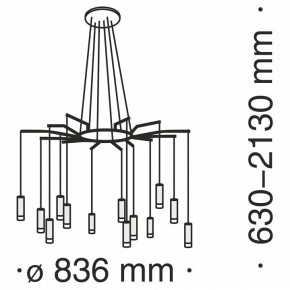 Подвесная люстра Maytoni Davida MOD035PL-12B в Заводоуковске - zavodoukovsk.mebel24.online | фото 6
