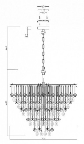 Подвесная люстра Maytoni Linn MOD091PL-09CH в Заводоуковске - zavodoukovsk.mebel24.online | фото 3