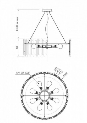 Подвесной светильник Maytoni Coliseo MOD135PL-08BS в Заводоуковске - zavodoukovsk.mebel24.online | фото 5