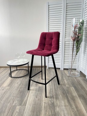 Полубарный стул CHILLI-QB SQUARE винный #16, велюр / черный каркас (H=66cm) М-City в Заводоуковске - zavodoukovsk.mebel24.online | фото 4