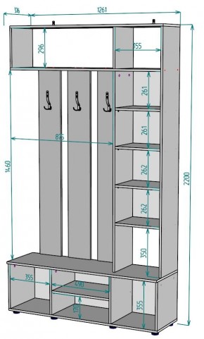 Прихожая с зеркалом V19_M в Заводоуковске - zavodoukovsk.mebel24.online | фото 2