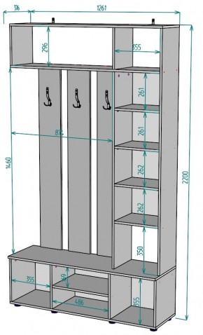 Прихожая с зеркалом V20_M в Заводоуковске - zavodoukovsk.mebel24.online | фото 2