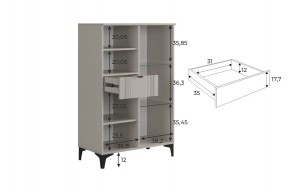 РИЧ Комод 2 со стеклом в Заводоуковске - zavodoukovsk.mebel24.online | фото 3