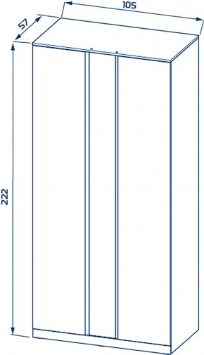S01194 Варма Стор 105 шкаф распашной с зеркалом 222х105х57, белый в Заводоуковске - zavodoukovsk.mebel24.online | фото 2
