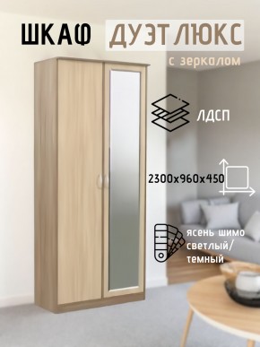 Шкаф 2-х створчатый Дуэт Люкс с зеркалом в Заводоуковске - zavodoukovsk.mebel24.online | фото 4