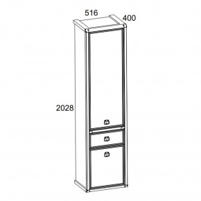 Шкаф 2D1S, MAGELLAN, цвет Сосна винтаж в Заводоуковске - zavodoukovsk.mebel24.online | фото 2