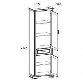 Шкаф 2D1S, MONAKO, цвет Сосна винтаж/дуб анкона в Заводоуковске - zavodoukovsk.mebel24.online | фото 3