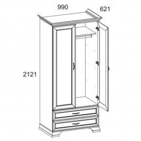 Шкаф 2DG2S, TIFFANY, цвет вудлайн кремовый в Заводоуковске - zavodoukovsk.mebel24.online | фото 3