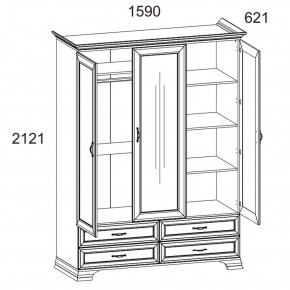 Шкаф 3D4S Z, TIFFANY, цвет вудлайн кремовый в Заводоуковске - zavodoukovsk.mebel24.online | фото 1