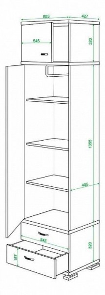 Шкаф платяной Домино КС-10 в Заводоуковске - zavodoukovsk.mebel24.online | фото 3