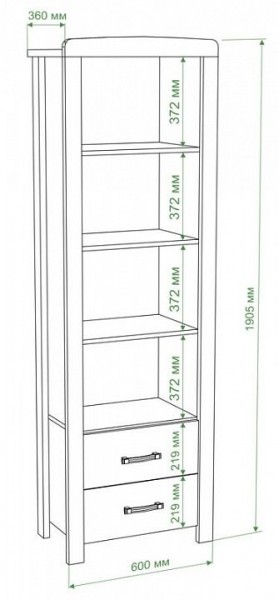 Шкаф книжный Бартоло ВТД-СФ в Заводоуковске - zavodoukovsk.mebel24.online | фото 2