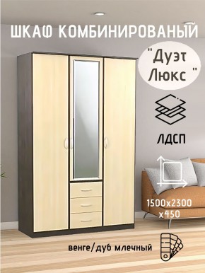 Шкаф комбинированный Дуэт Люкс с зеркалом в Заводоуковске - zavodoukovsk.mebel24.online | фото 3