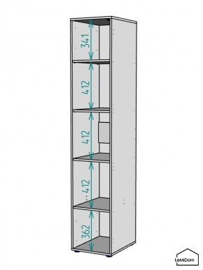 Шкаф Linnea MHR-1-2 2050х400х510 (Графит-М 11.1.25) в Заводоуковске - zavodoukovsk.mebel24.online | фото 3