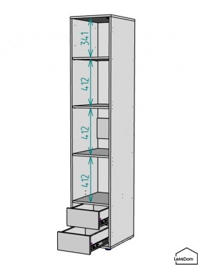 Шкаф Linnea MHR-1-3 2050х400х510 (Белый-М 11.1.2) в Заводоуковске - zavodoukovsk.mebel24.online | фото 4