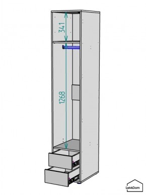 Шкаф Linnea MHR-1PO-3 2050х400х510 (Белый-М 11.1.1) в Заводоуковске - zavodoukovsk.mebel24.online | фото 3