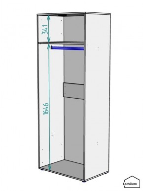 Шкаф Linnea MHR-2 2050х800х510 (Графит-М 11.1.25) в Заводоуковске - zavodoukovsk.mebel24.online | фото 3