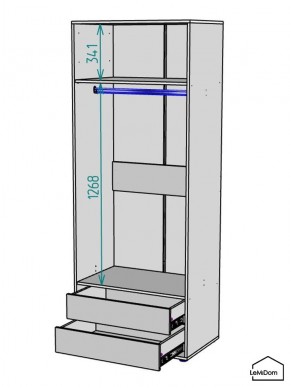 Шкаф Linnea MHR-2PO-3 2050х800х510 (Белый-М 11.1.1) в Заводоуковске - zavodoukovsk.mebel24.online | фото 3