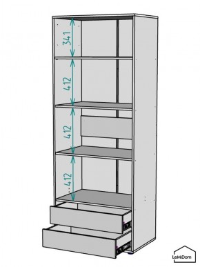 Шкаф Linnea MHR-2PO-4 2050х800х510 (Белый-М 11.1.1) в Заводоуковске - zavodoukovsk.mebel24.online | фото 3