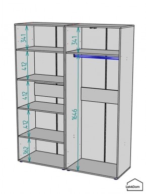 Шкаф Linnea MHR-4PO-1 2050х1600х510 (Белый-М 11.1.1) в Заводоуковске - zavodoukovsk.mebel24.online | фото 3