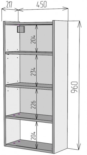 Шкаф навесной для ванной MH24-MA 450х960 (Белый-М 10.1.1) Белый глянец в Заводоуковске - zavodoukovsk.mebel24.online | фото 4