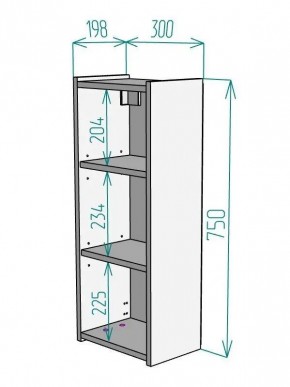 Шкаф навесной для ванной MH9-MA 300х750 (Белый-М 10.1.1) Белый глянец в Заводоуковске - zavodoukovsk.mebel24.online | фото 8