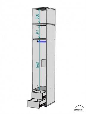 Шкаф с антресолью Linnea MHR-1A-3 2450х400х510 (Белый-М 11.1.2) в Заводоуковске - zavodoukovsk.mebel24.online | фото 3