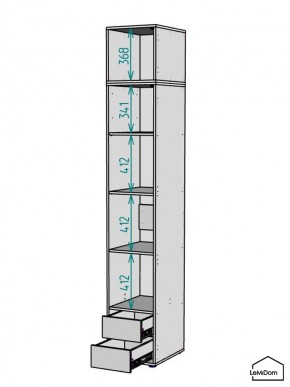 Шкаф с антресолью Linnea MHR-1POA-4 2450х400х510 (Белый-М 11.1.2) в Заводоуковске - zavodoukovsk.mebel24.online | фото 3