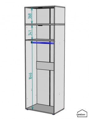 Шкаф с антресолью Linnea MHR-2A-1 2450х800х510 (Графит-М 11.1.25) в Заводоуковске - zavodoukovsk.mebel24.online | фото 3