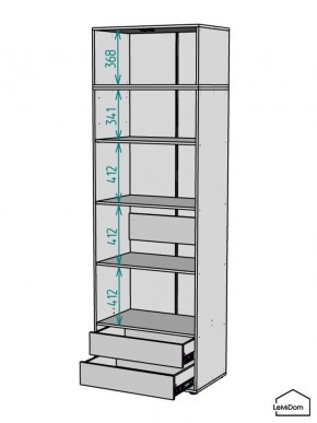 Шкаф с антресолью Linnea MHR-2A-4 2450х800х510 (Графит-М 11.1.25) в Заводоуковске - zavodoukovsk.mebel24.online | фото 3