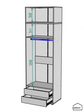 Шкаф с антресолью Linnea MHR-2POA-3 2450х800х510 (Белый-М 11.1.2) в Заводоуковске - zavodoukovsk.mebel24.online | фото 3
