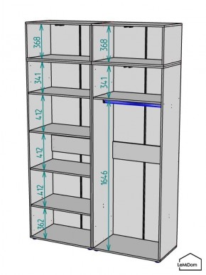 Шкаф с антресолью Linnea MHR-4POA-1 2450х1600х510 (Белый-М 11.1.2) в Заводоуковске - zavodoukovsk.mebel24.online | фото 3