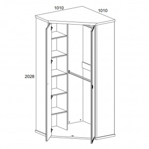 Шкаф угловой 2D, MAGELLAN, цвет Сосна винтаж в Заводоуковске - zavodoukovsk.mebel24.online | фото 2