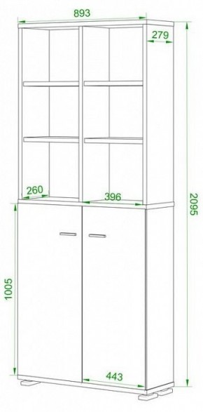 Шкаф-витрина Домино ПУ-30-4-ФС в Заводоуковске - zavodoukovsk.mebel24.online | фото 2