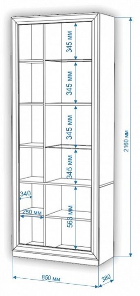 Шкаф-витрина Нобиле ШВтВ-ФСД-БЯН в Заводоуковске - zavodoukovsk.mebel24.online | фото 3