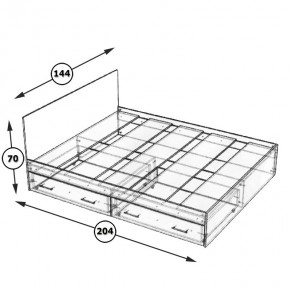 Стандарт Кровать с ящиками 1400, цвет дуб сонома, ШхГхВ 143,5х203,5х70 см., сп.м. 1400х2000 мм., без матраса, основание есть в Заводоуковске - zavodoukovsk.mebel24.online | фото 6